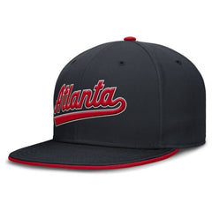 Atlanta Braves Primetime Dri-FIT Round Bill True Fitted Hat - Navy | Nike