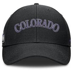 Colorado Rockies Rise Gaberdine Adjustable Hat - Black | Nike