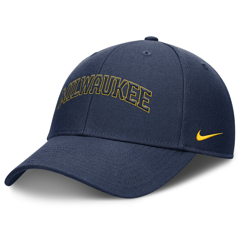 Milwaukee Brewers Rise Gaberdine Adjustable Hat - Navy | Nike