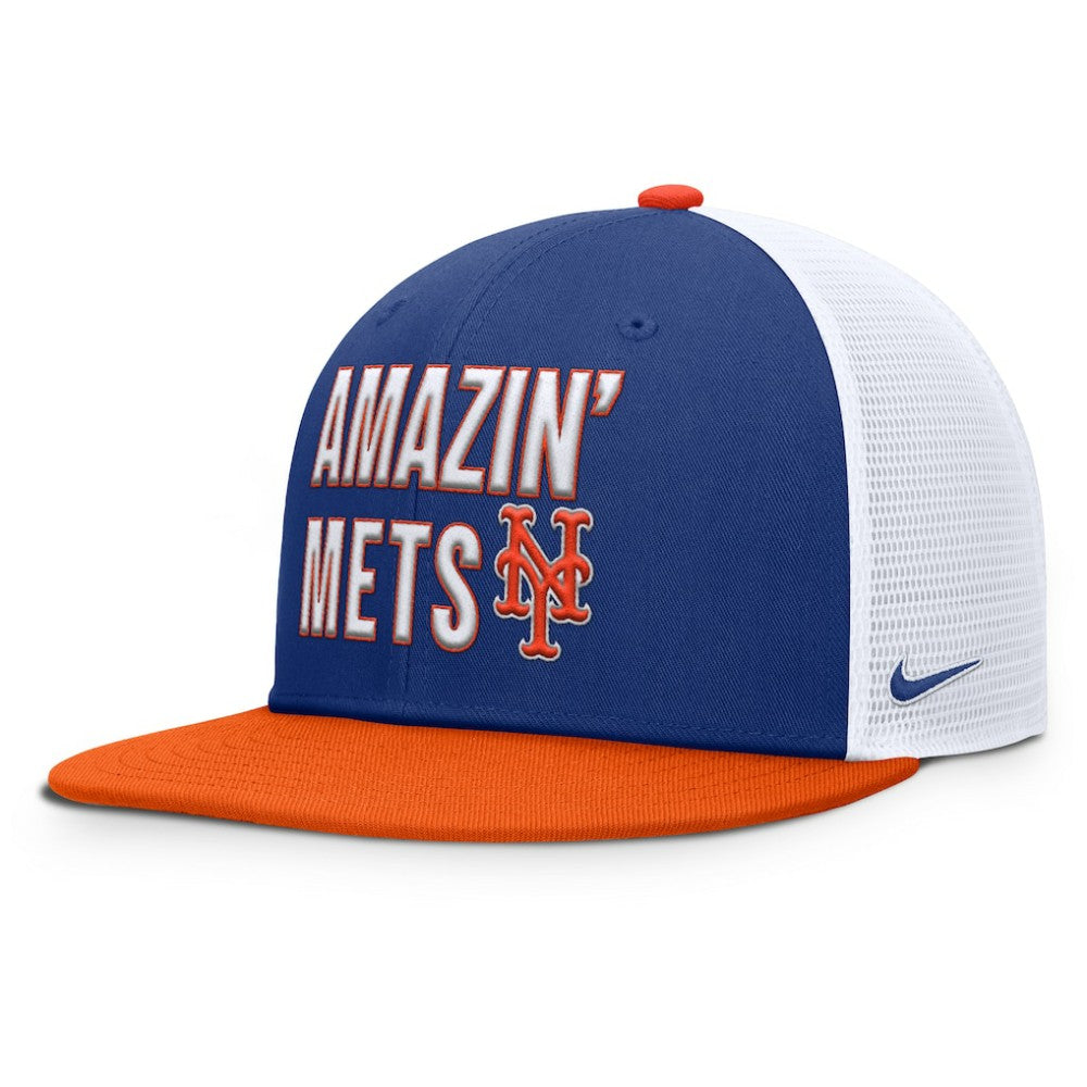 New York Mets Pro Trucker Snapback Hat - Blue | Nike