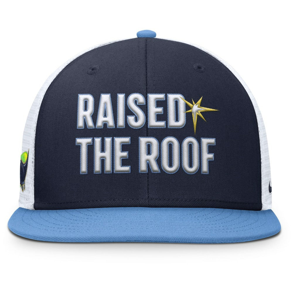 Tampa Bay Rays Pro Performance Trucker Snapback Hat - Navy/Light Blue | Nike