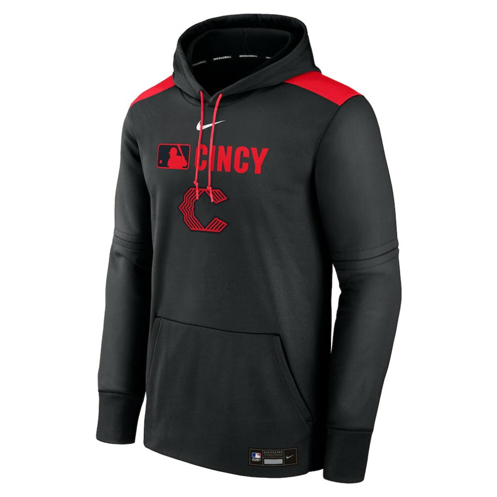 Cincinnati Reds Authentic Collection City Connect Therma Pullover Hoodie - Black | Nike