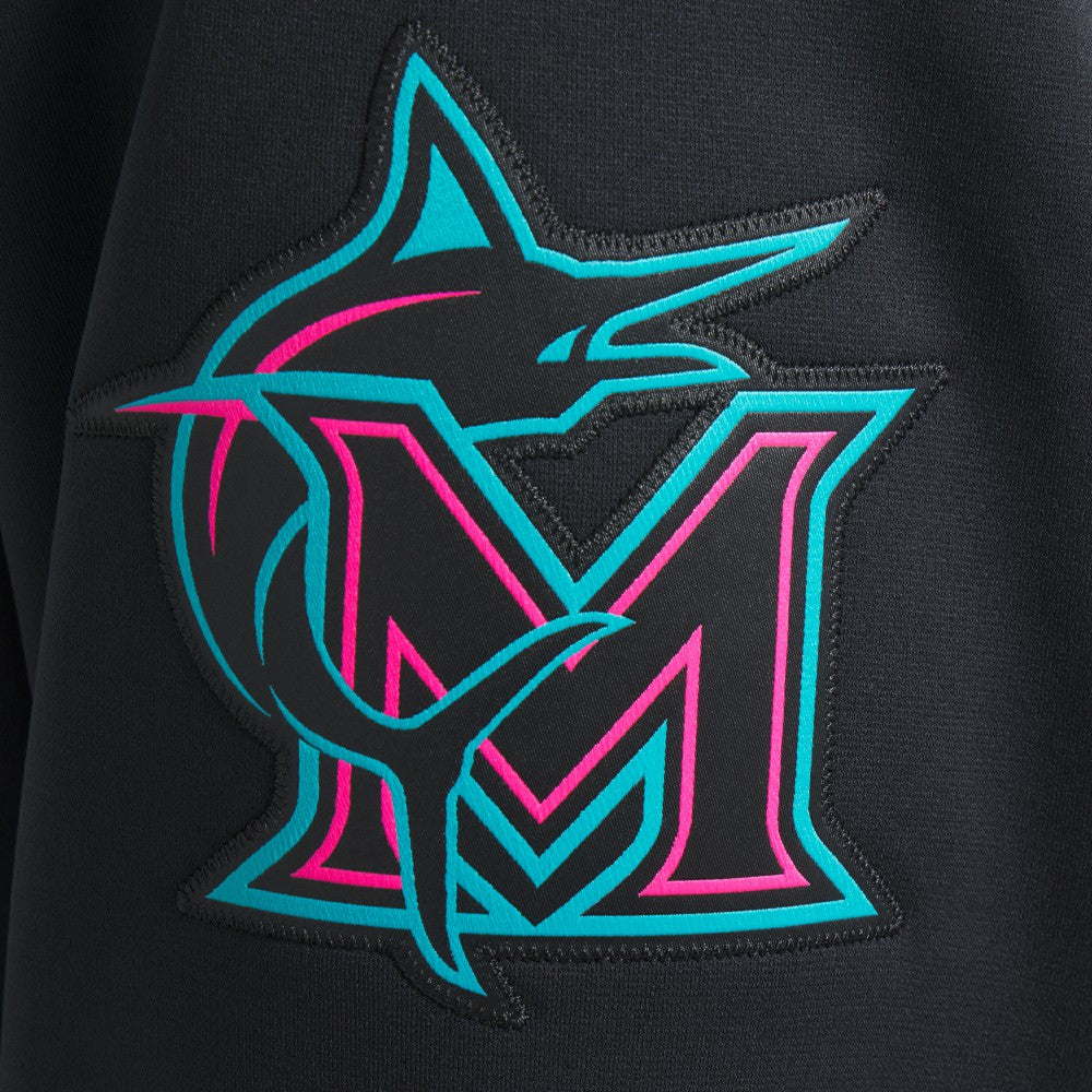 Miami Marlins 2025 City Connect Authentic Collection Therma Pullover Hoodie - Black | Nike