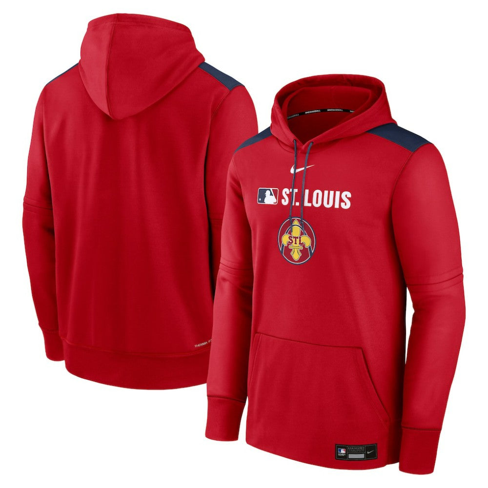St. Louis Cardinals Authentic Collection City Connect Therma Pullover Hoodie - Red | Nike