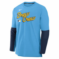 Milwaukee Brewers 2025 City Connect Authentic Collection Player Dri-FIT Lightweight Pullover - Light Blue | Nike