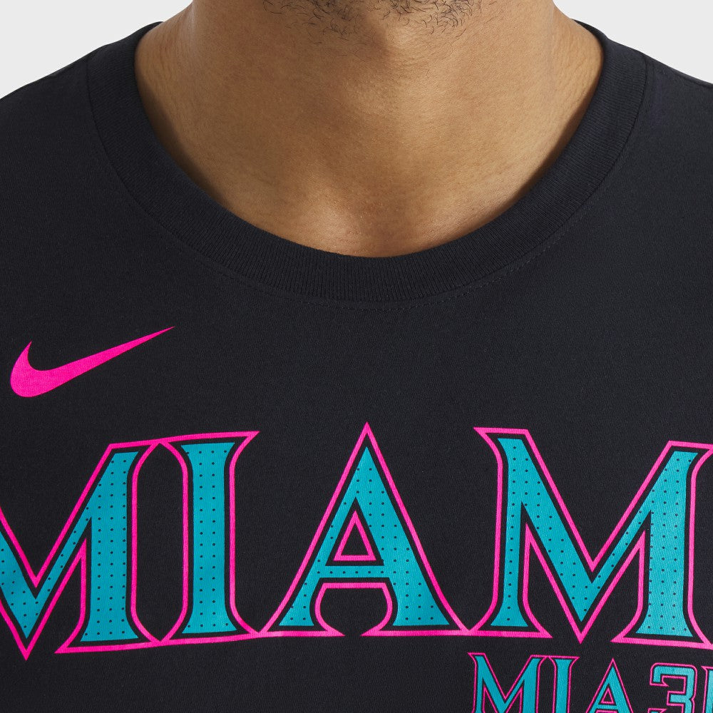 Miami Marlins City Connect Wordmark T-Shirt - Black | Nike