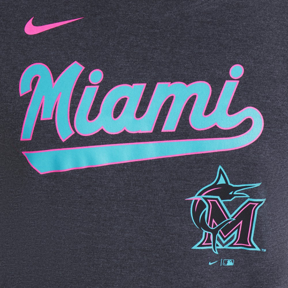 Miami Marlins City Connect Script Tri-Blend T-Shirt - Heather Black | Nike