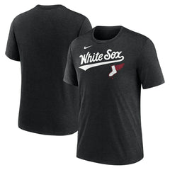 Chicago White Sox City Connect Script Tri-Blend T-Shirt - Heather Black | Nike