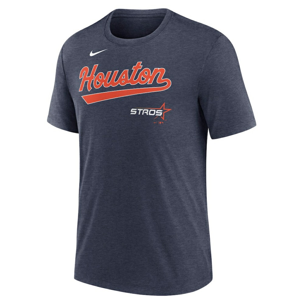 Houston Astros City Connect Script Tri-Blend T-Shirt - Heather Navy | Nike