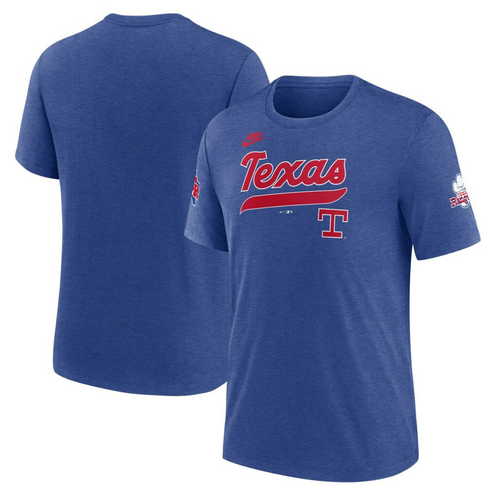Texas Rangers Cooperstown Collection Eras Tri-Blend T-Shirt - Heather Royal | Nike