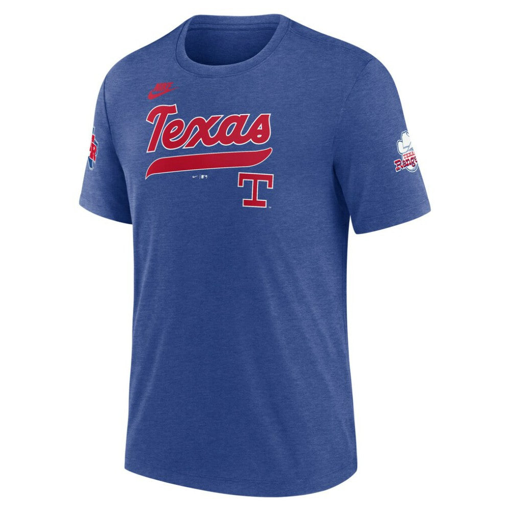 Texas Rangers Cooperstown Collection Eras Tri-Blend T-Shirt - Heather Royal | Nike