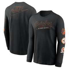 Baltimore Orioles Cooperstown Collection Knockout Long Sleeve T-Shirt - Black | Nike