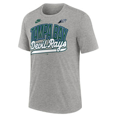 Tampa Bay Rays Cooperstown Collection Retro Tri-Blend T-Shirt - Heather Gray | Nike