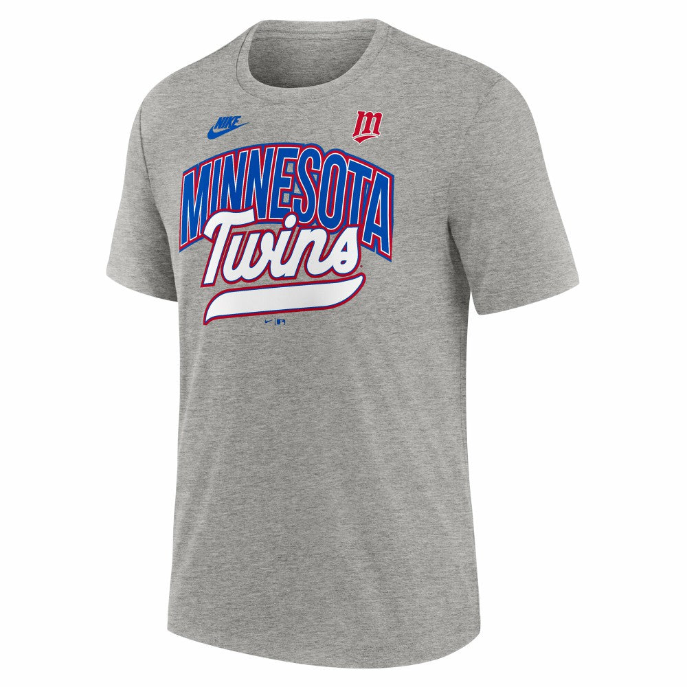 Minnesota Twins Cooperstown Collection Retro Tri-Blend T-Shirt - Heather Gray | Nike