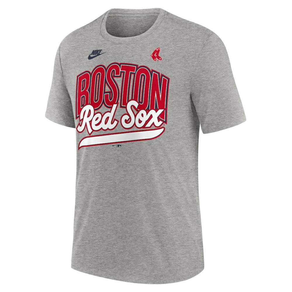 Boston Red Sox Cooperstown Collection Retro Tri-Blend T-Shirt - Heather Gray | Nike