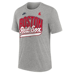 Boston Red Sox Cooperstown Collection Retro Tri-Blend T-Shirt - Heather Gray | Nike