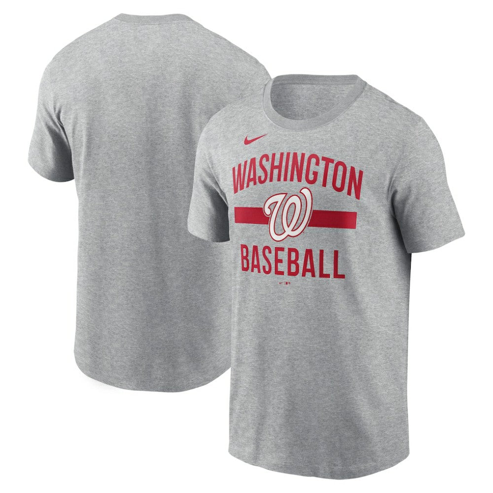 Washington Nationals  Arched T-Shirt - Heather Gray | Nike
