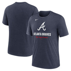 Atlanta Braves Logo Tri-Blend T-Shirt - Heather Navy | Nike