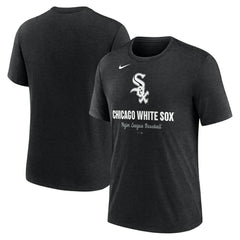 Chicago White Sox Logo Tri-Blend T-Shirt - Heather Black | Nike