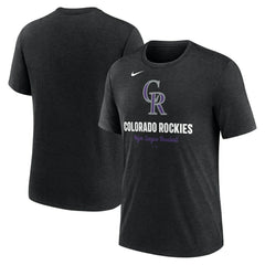 Colorado Rockies Logo Tri-Blend T-Shirt - Heather Black | Nike
