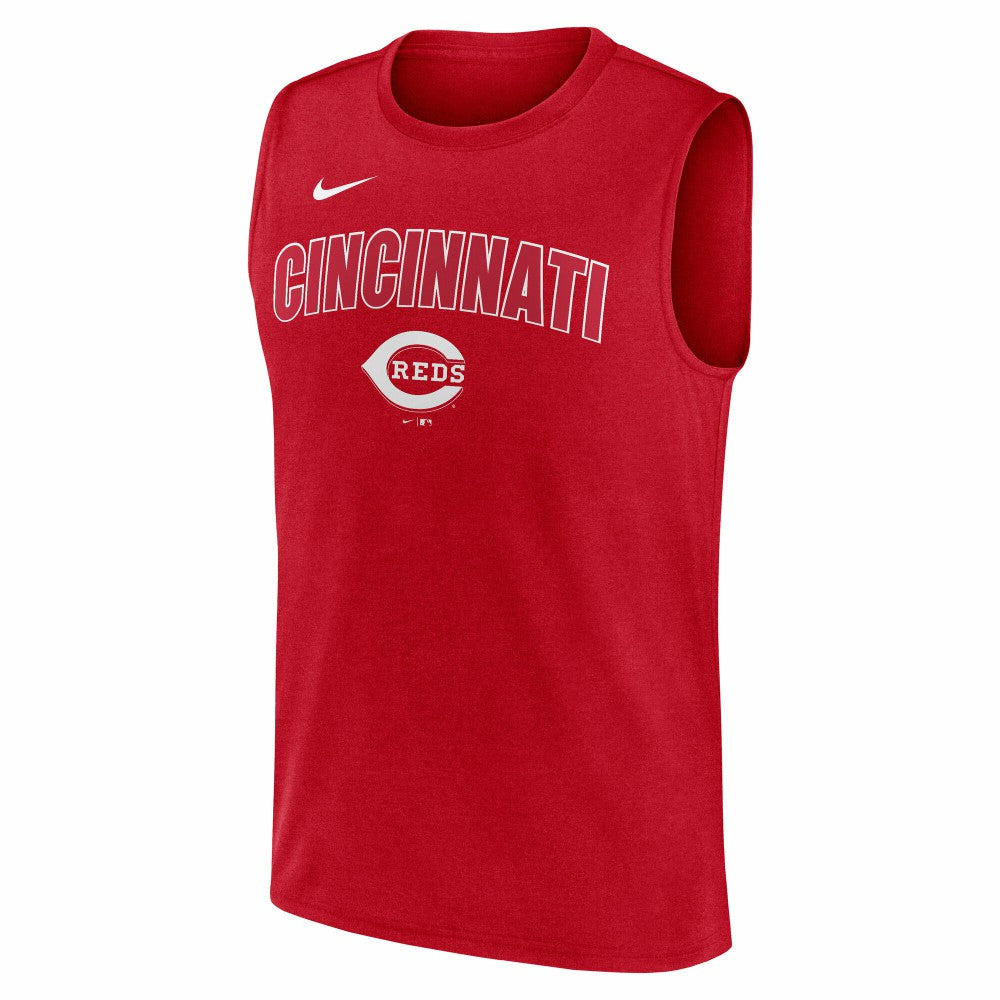 Cincinnati Reds Knockout Dri-FIT Muscle Tank Top - Red | Nike