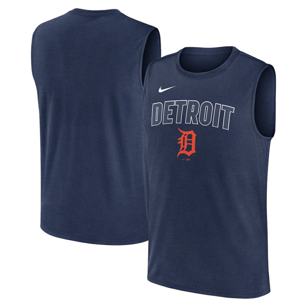 Detroit Tigers Knockout Dri-FIT Muscle Tank Top - Navy | Nike