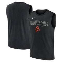 Baltimore Orioles Knockout Dri-FIT Muscle Tank Top - Black | Nike