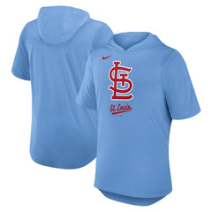 St. Louis Cardinals Tri-Blend Hoodie T-Shirt - Light Blue | Nike