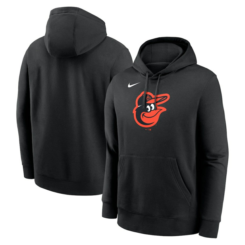 Baltimore Orioles Logo Club Fleece Hoodie - Black | Nike