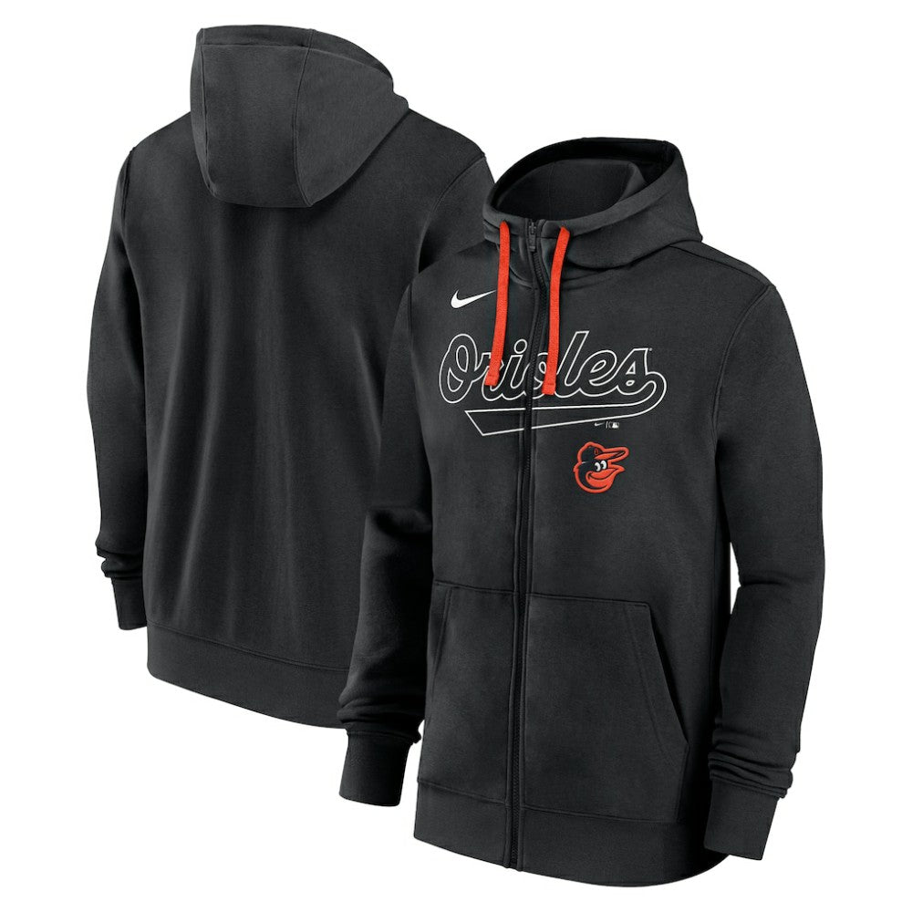 Baltimore Orioles Knockout Script Full-Zip Hoodie - Black | Nike