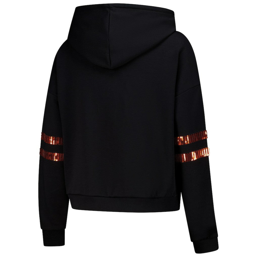 NFL Cincinnati Bengals Cuce Women's Cropped Sequins Pullover Hoodie