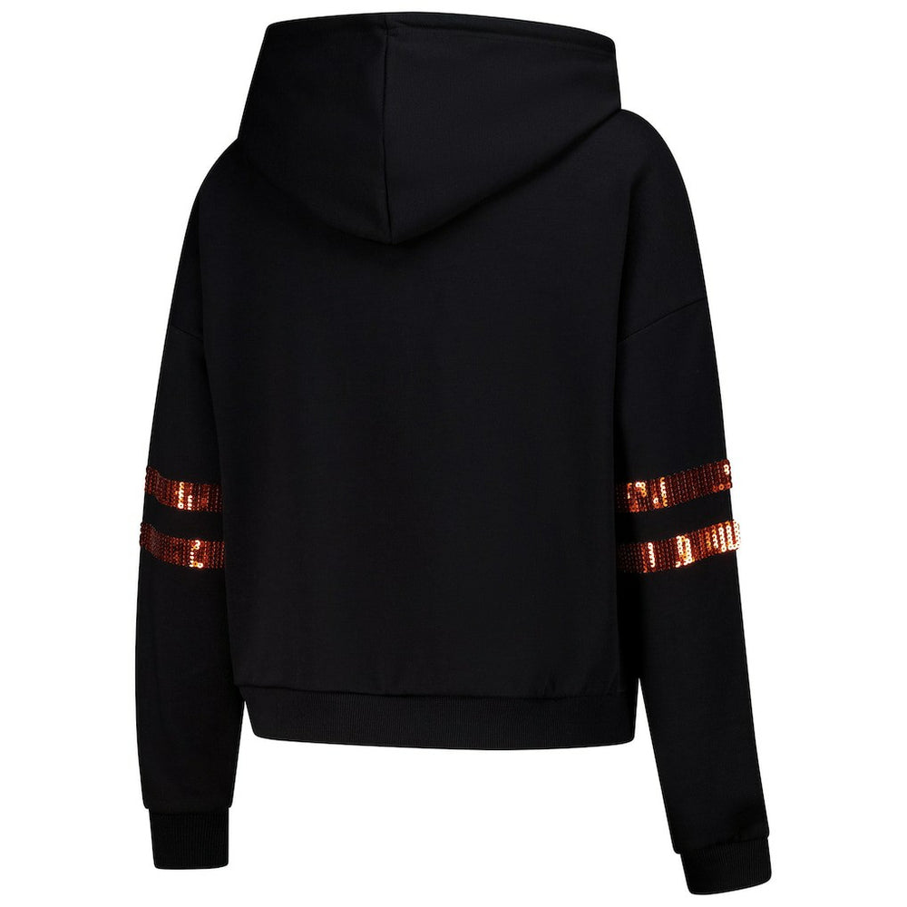 NFL Cincinnati Bengals Cuce Women's Cropped Sequins Pullover Hoodie