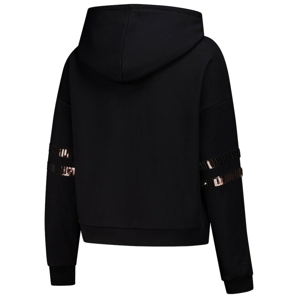 NFL Cleveland Browns Cuce Women's Cropped Sequins Pullover Hoodie