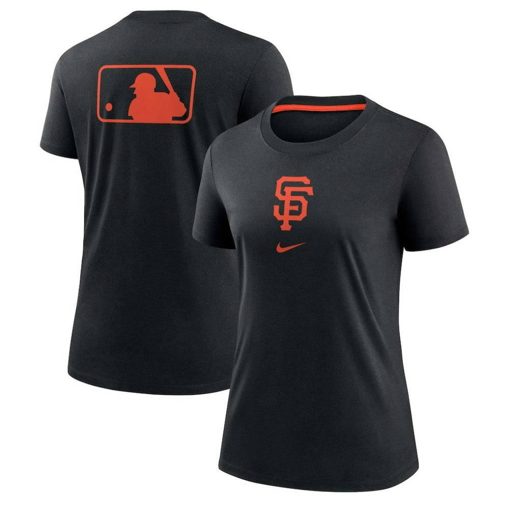 San Francisco Giants Women's Authentic Collection Early Work Tri-Blend T-Shirt - Black | Nike