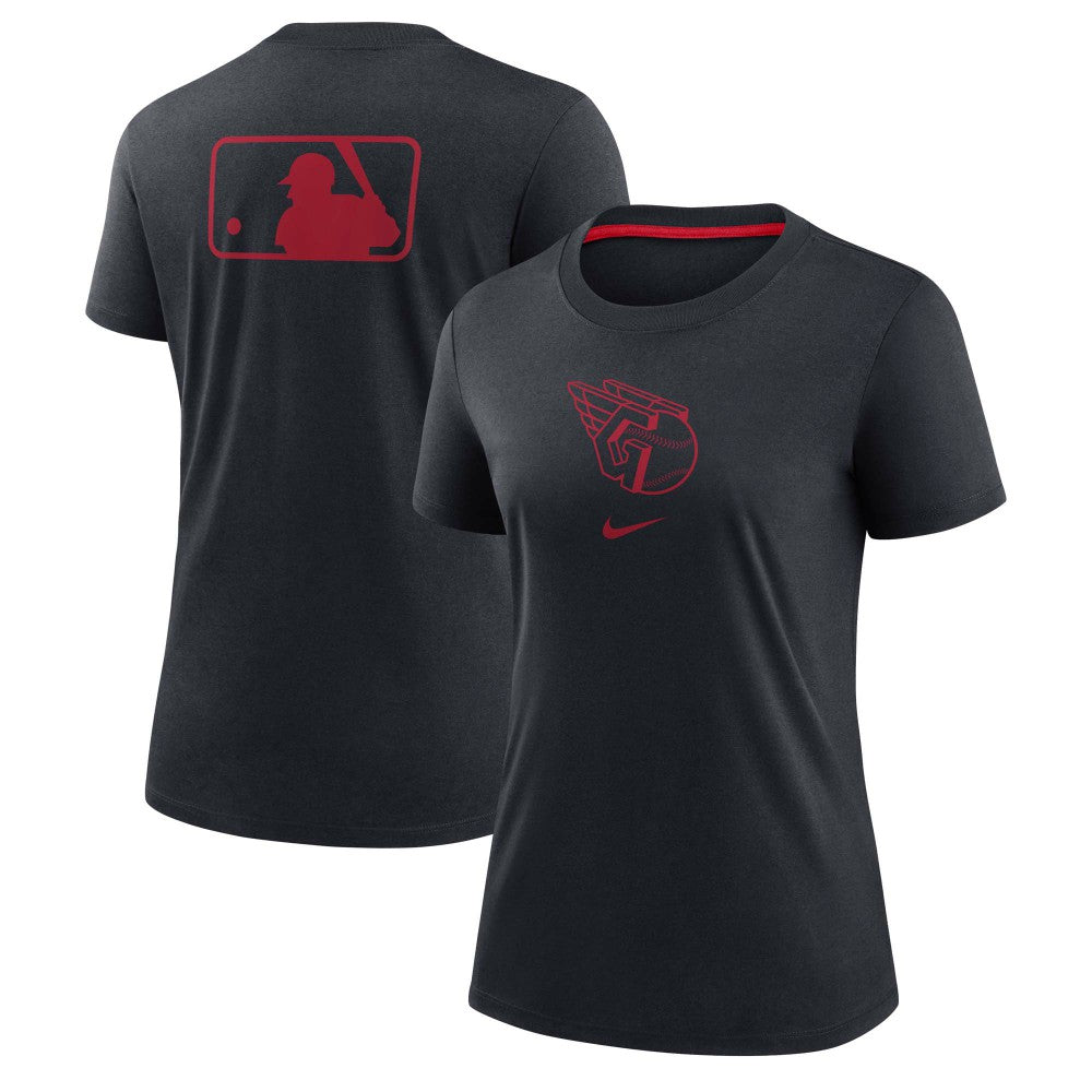 Cleveland Guardians Women's Authentic Collection Early Work Tri-Blend T-Shirt - Navy | Nike