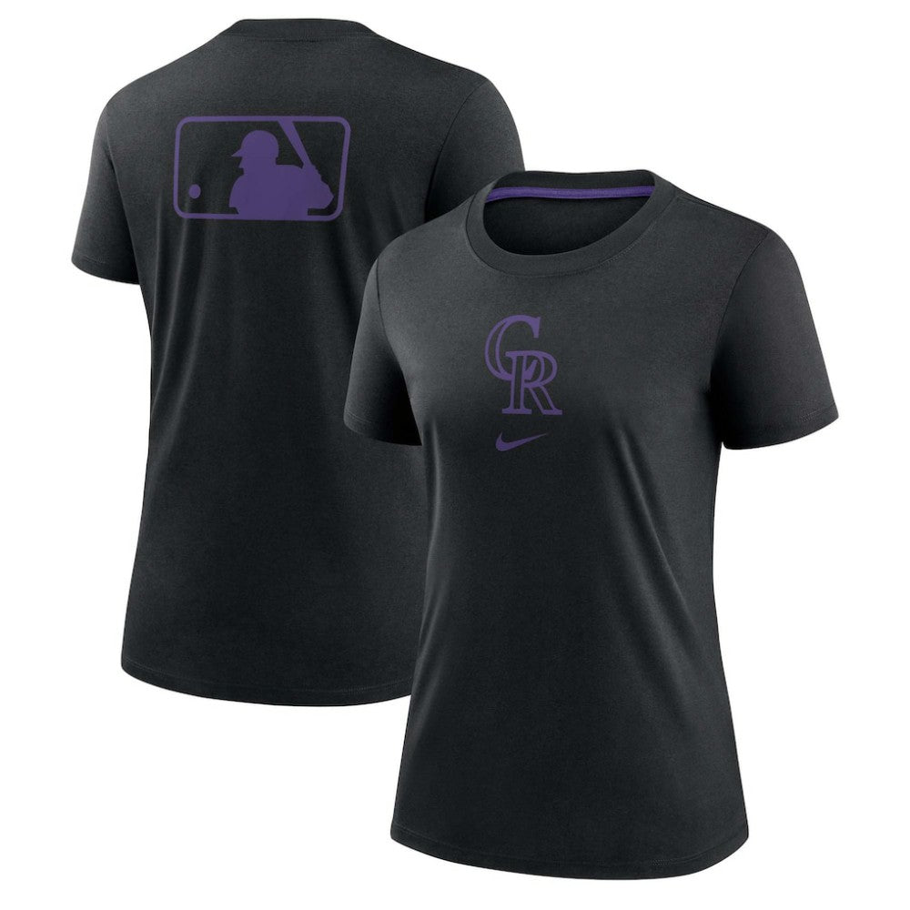 Colorado Rockies Women's Authentic Collection Early Work Tri-Blend T-Shirt - Black | Nike