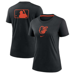 Baltimore Orioles Women's Authentic Collection Early Work Tri-Blend T-Shirt - Black | Nike