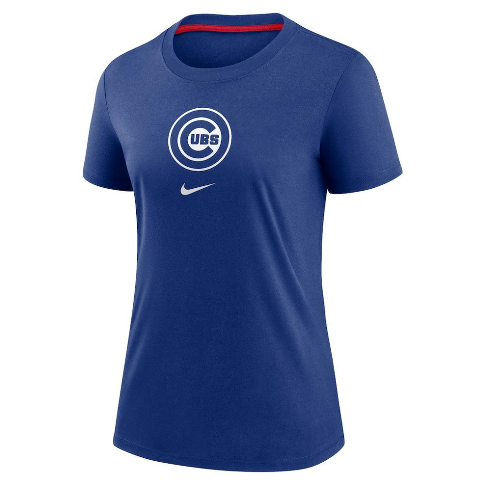 Chicago Cubs Women's Authentic Collection Early Work Tri-Blend T-Shirt - Royal | Nike