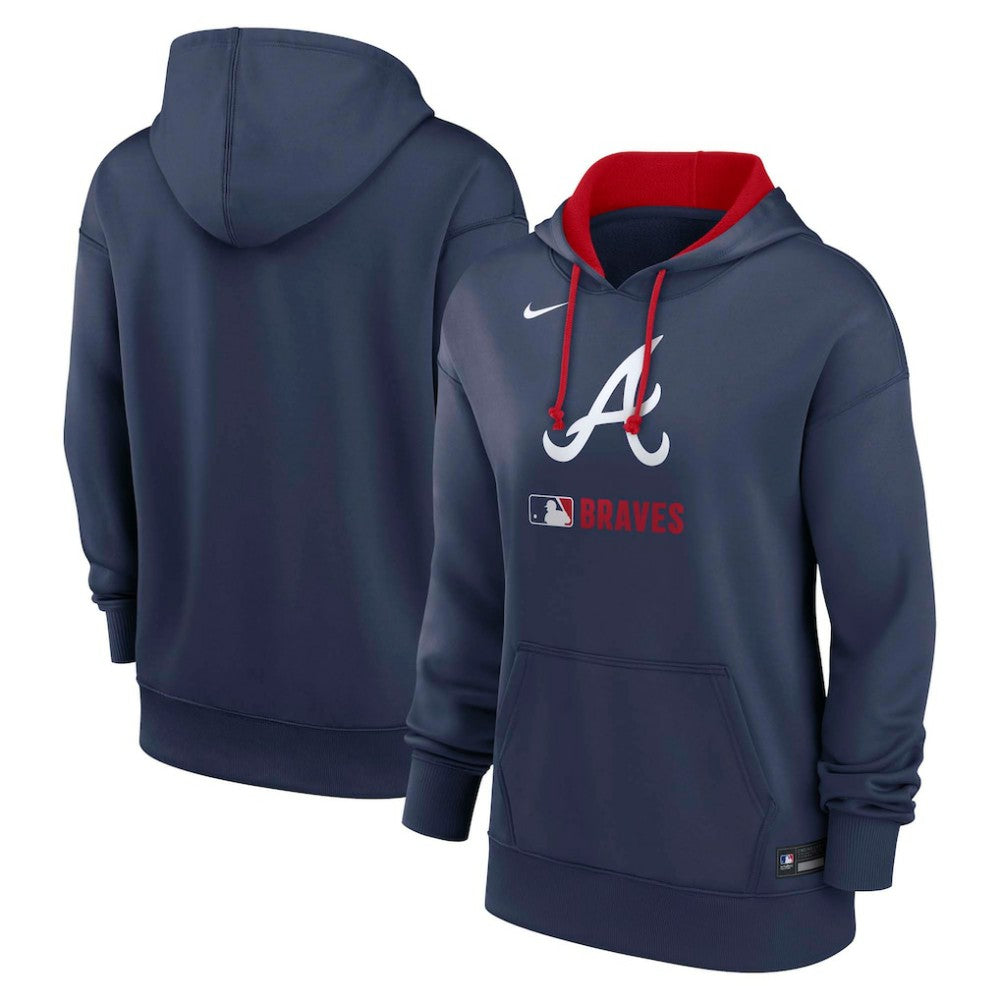 Atlanta Braves Women's Authentic Collection Therma-FIT Hoodie - Navy | Nike
