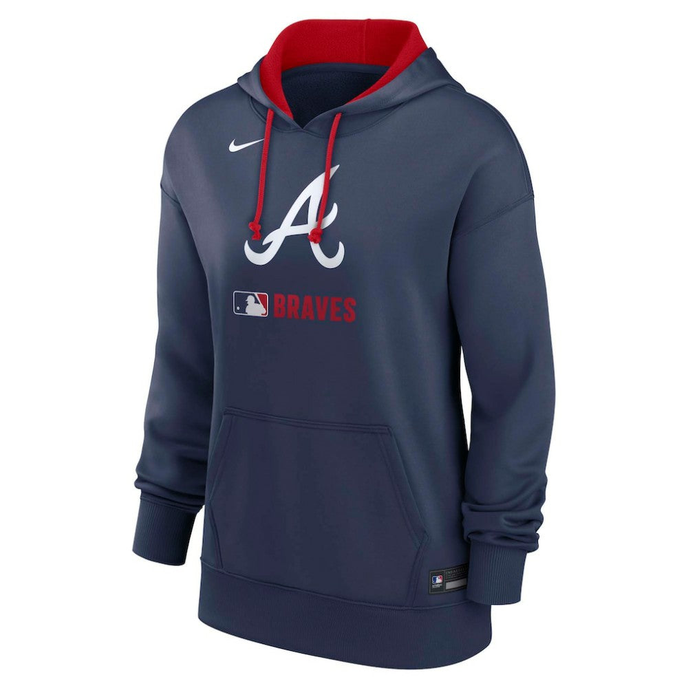 Atlanta Braves Women's Authentic Collection Therma-FIT Hoodie - Navy | Nike