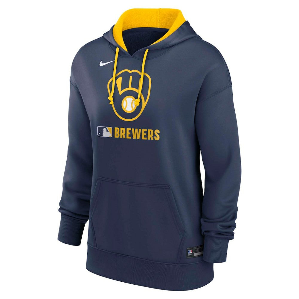 Milwaukee Brewers Women's Authentic Collection Therma-FIT Hoodie - Navy | Nike