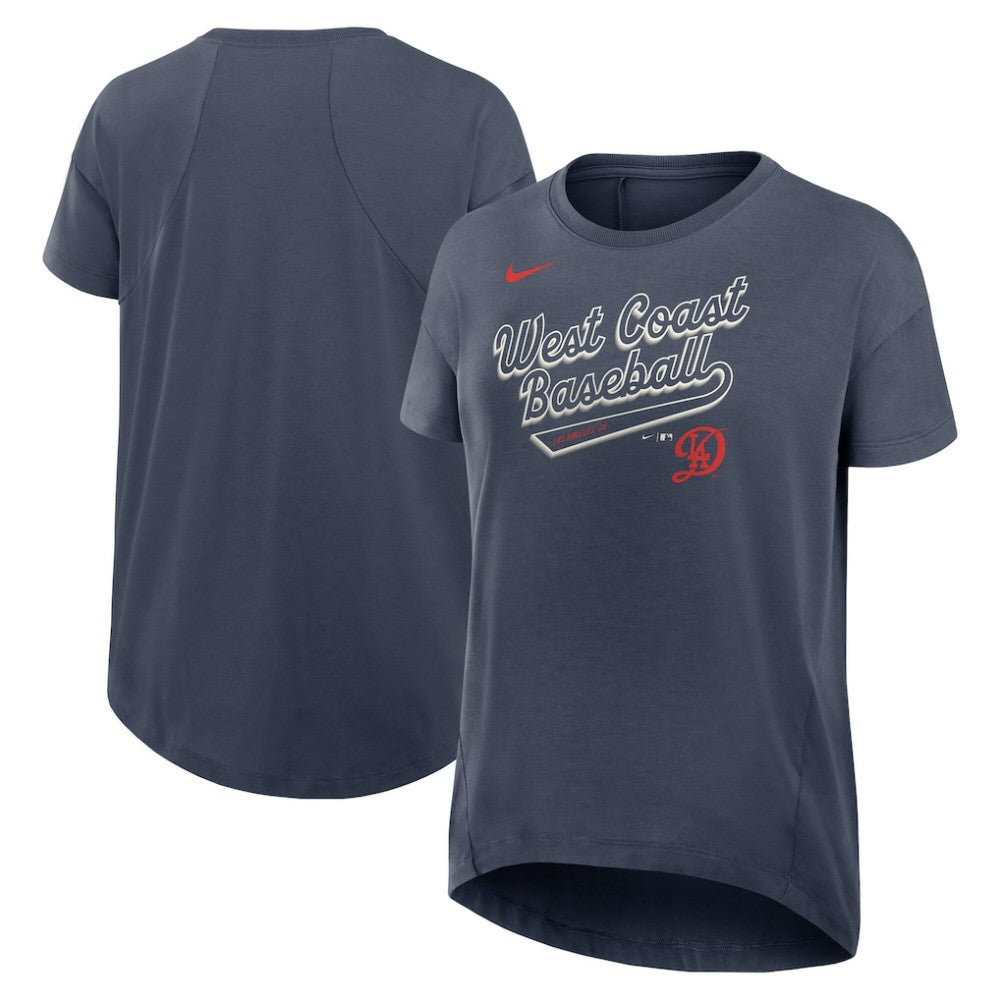 Los Angeles Dodgers Women's 2025 City Connect Flowy Fashion Tri-Blend Dri-FIT T-Shirt - Charcoal | Nike
