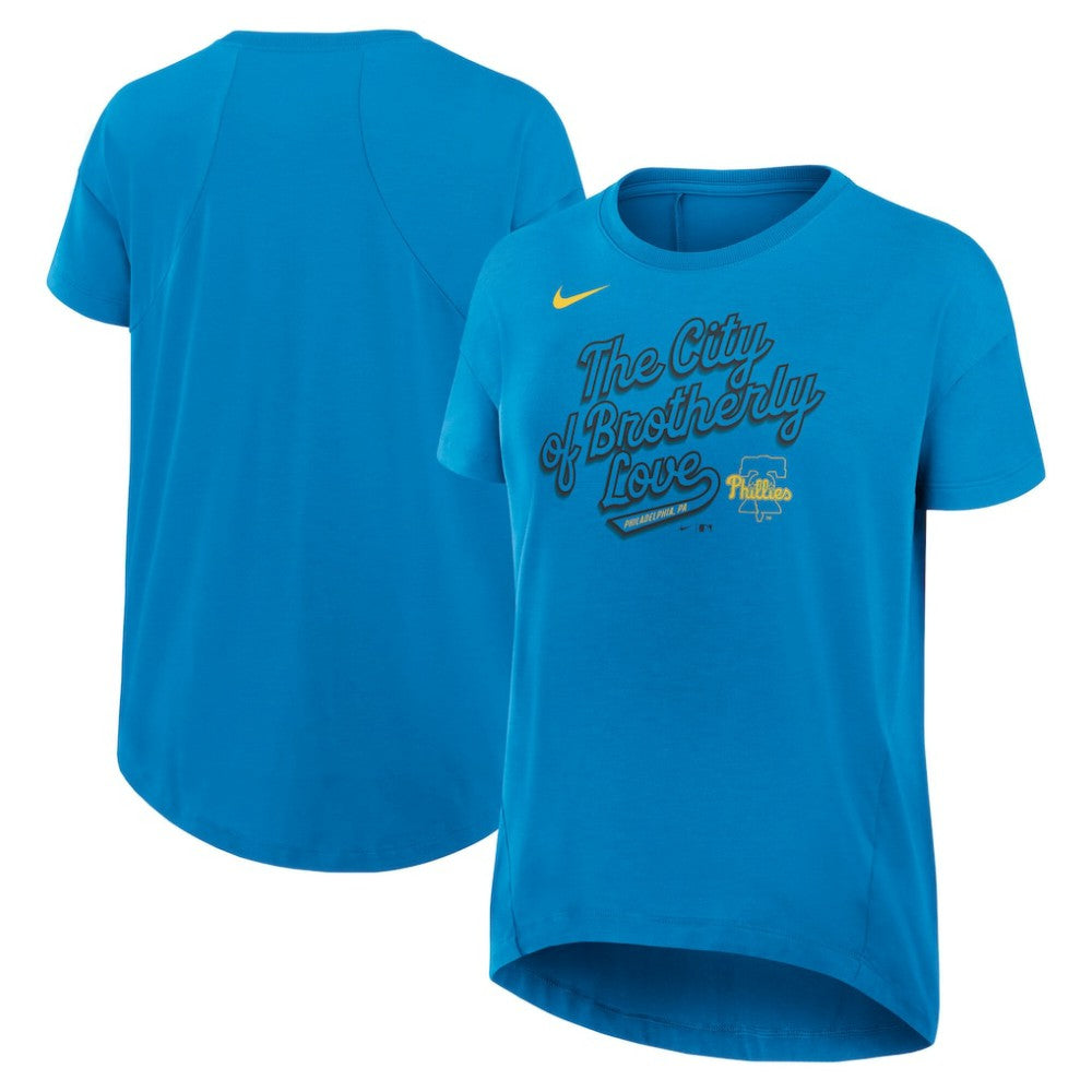 Philadelphia Phillies Women's 2025 City Connect Flowy Fashion Tri-Blend Dri-FIT T-Shirt - Blue | Nike