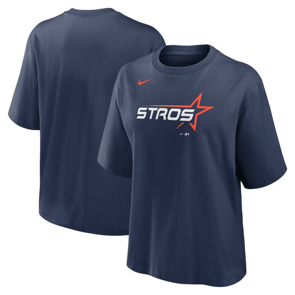 Houston Astros Women's 2025 City Connect Logo Boxy T-Shirt - Navy | Nike