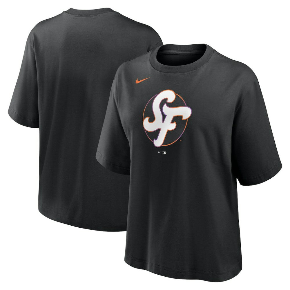 San Francisco Giants Women's 2025 City Connect Logo Boxy T-Shirt - Black | Nike