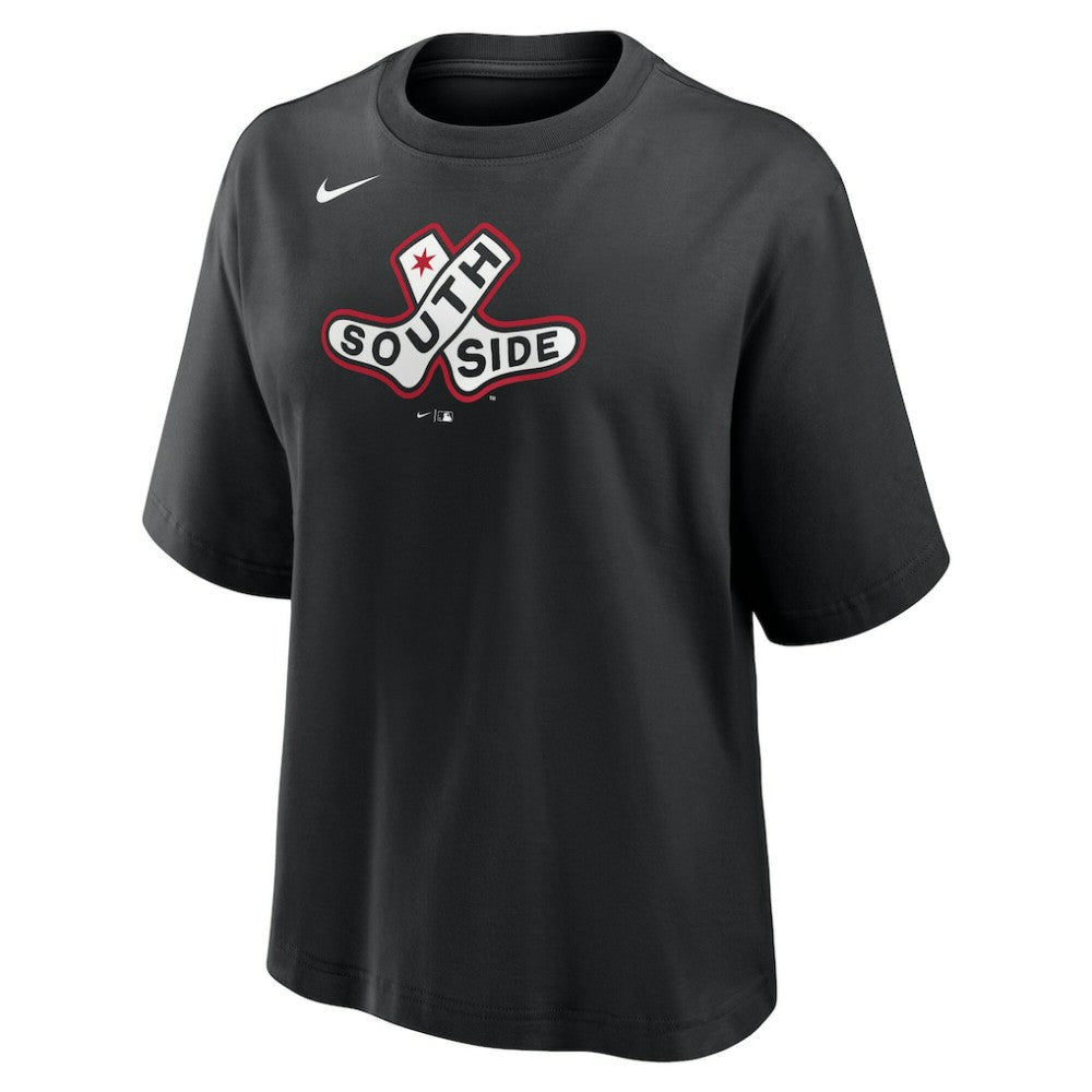 Chicago White Sox Women's 2025 City Connect Logo Boxy T-Shirt - Black | Nike