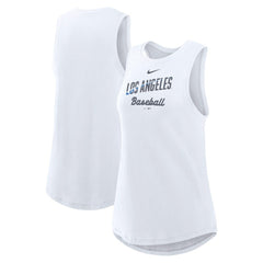Los Angeles Dodgers Women's City Connect Tricode High Neck Dri-FIT Tank Top - White | Nike
