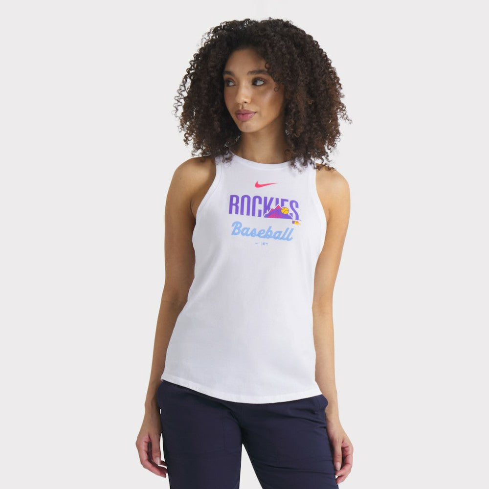 Colorado Rockies Women's City Connect Tricode High Neck Dri-FIT Tank Top - White | Nike