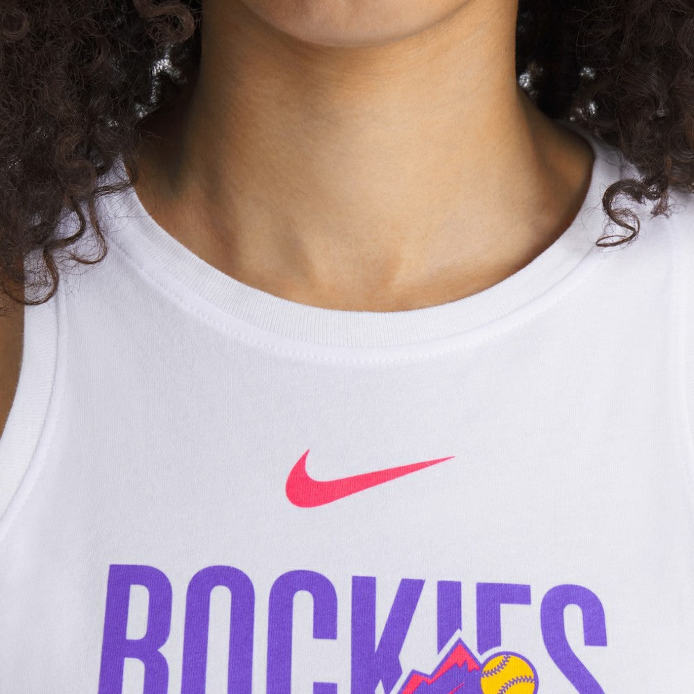 Colorado Rockies Women's City Connect Tricode High Neck Dri-FIT Tank Top - White | Nike
