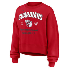 Cleveland Guardians Women's Oversized High Hip Pullover Sweatshirt - Red | Nike
